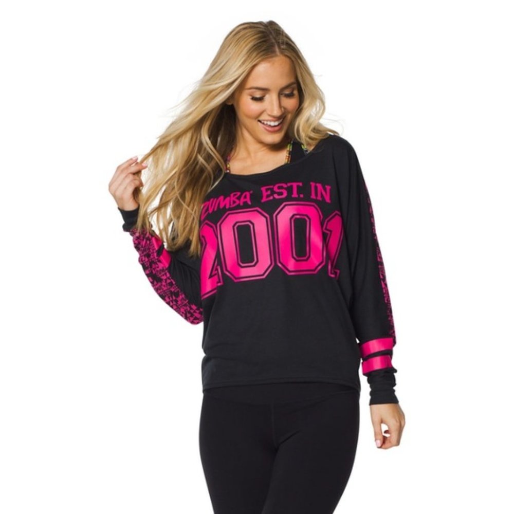 Zumba Dolman Long Sleeve Top New Large and Medium